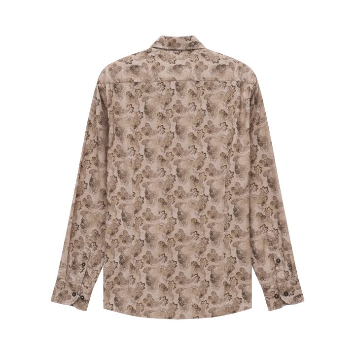 Bugatti Casual Long Sleeve Beige Patterned Shirt