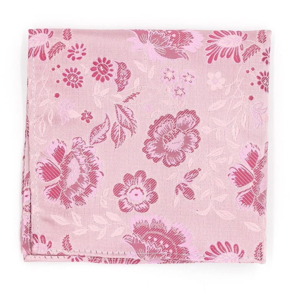 Pocket Square -floral dusky pink